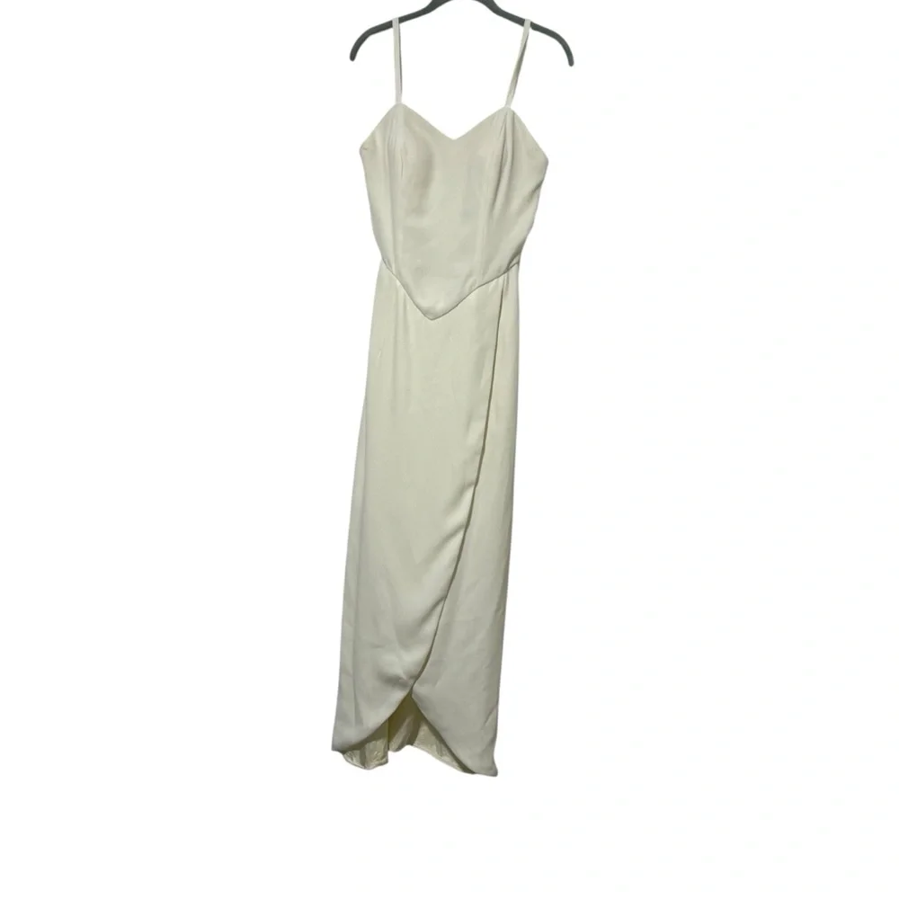 Elegant Macis ivory tulip hem 90s cocktail dress VTG Sz8 fits like Sz S bridal‎